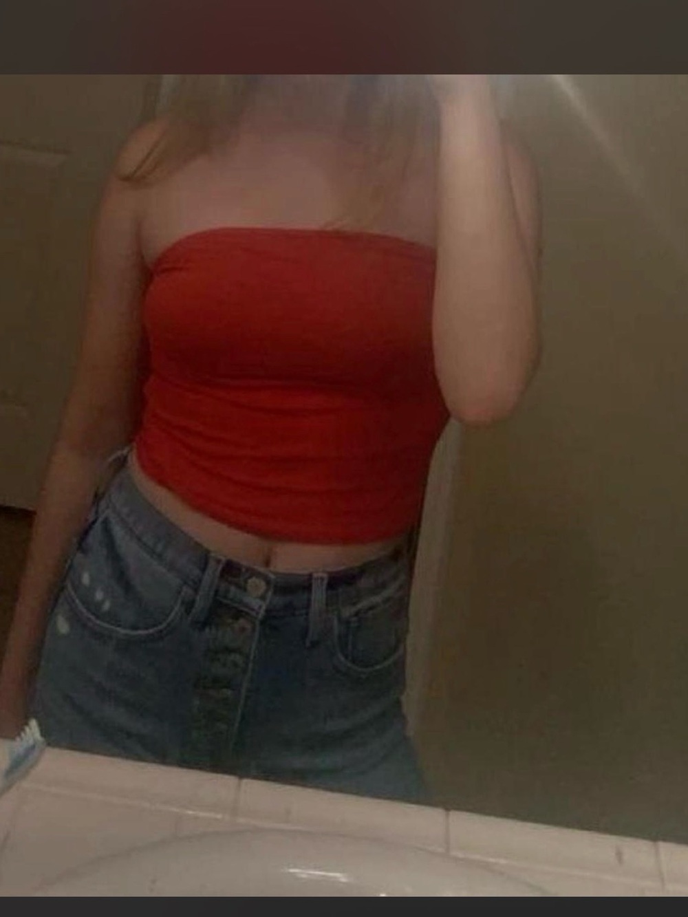 SO Red Strapless Tube Camisole